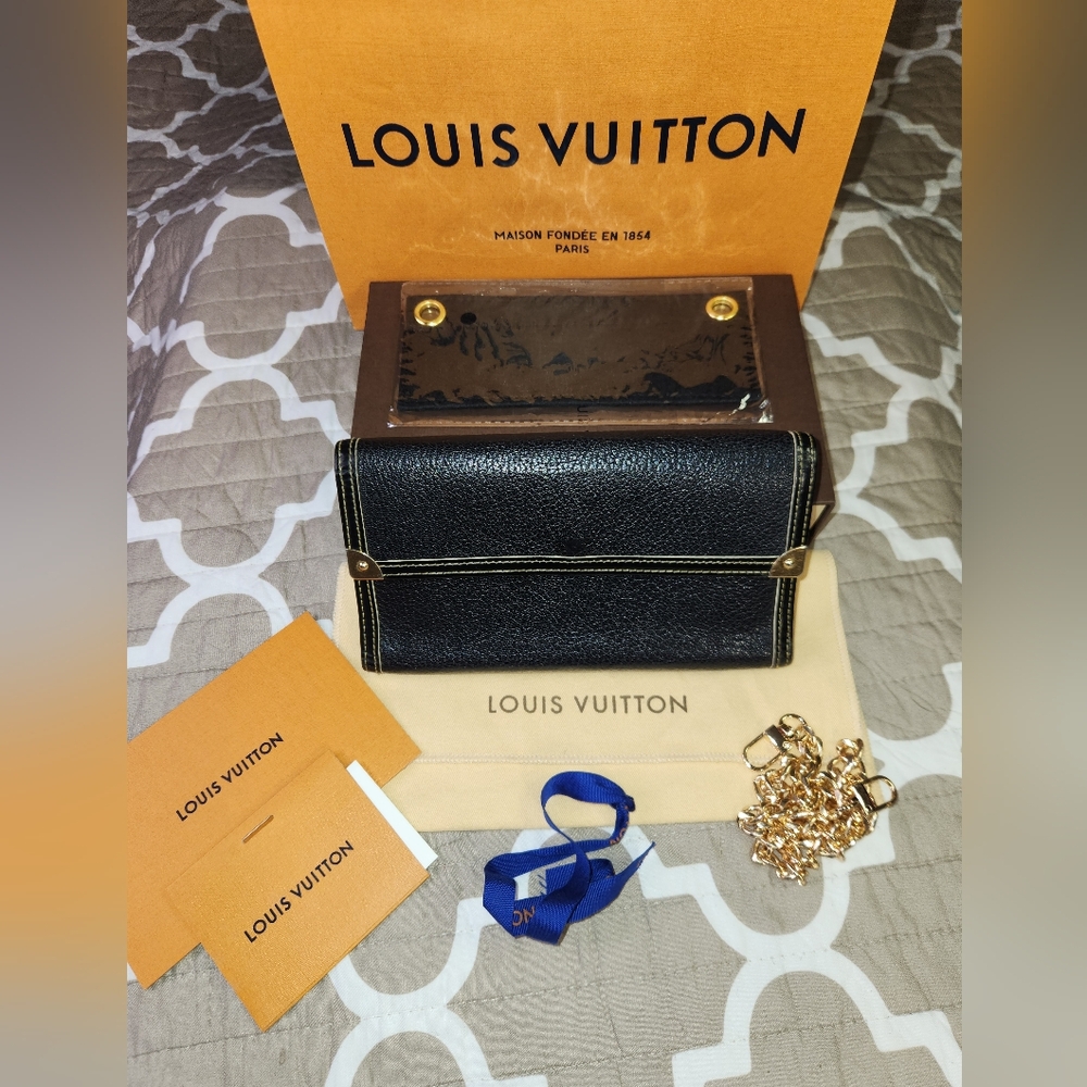 Louis Vuitton ALL Black Leather Wallet/Purse Date Stamp TH0066